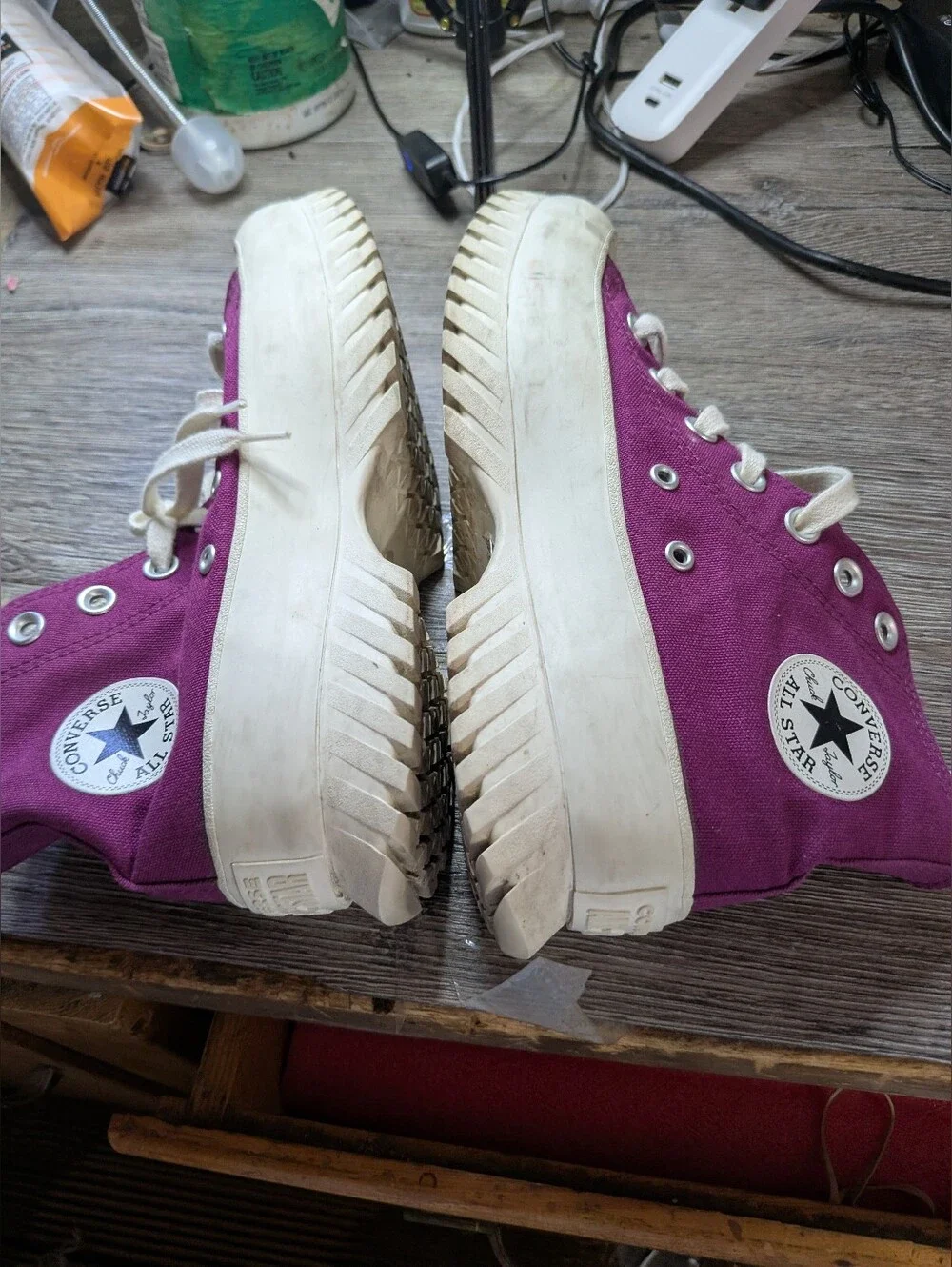 Converse Purple Platform High‎ Top Sneakers Woman's Size 6 Men's 4
